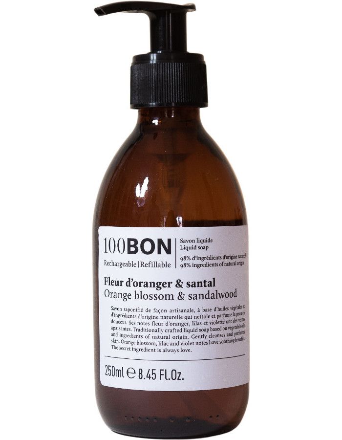 100Bon Orange Blossom & Sandalwood Liquid Soap 250ml 3760317044124 snel, veilig en gemakkelijk online kopen bij Beauty4skin.nl