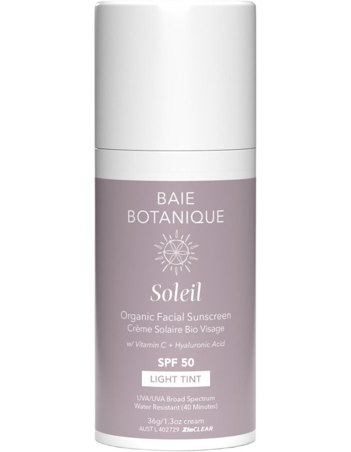 Baie Botanique Soleil Organic Facial Sunscreen Spf50 Light Tint is ontwikkeld als de puurste en meest natuurlijke luxe biologische zonnebrandcrème die maximale bescherming biedt.