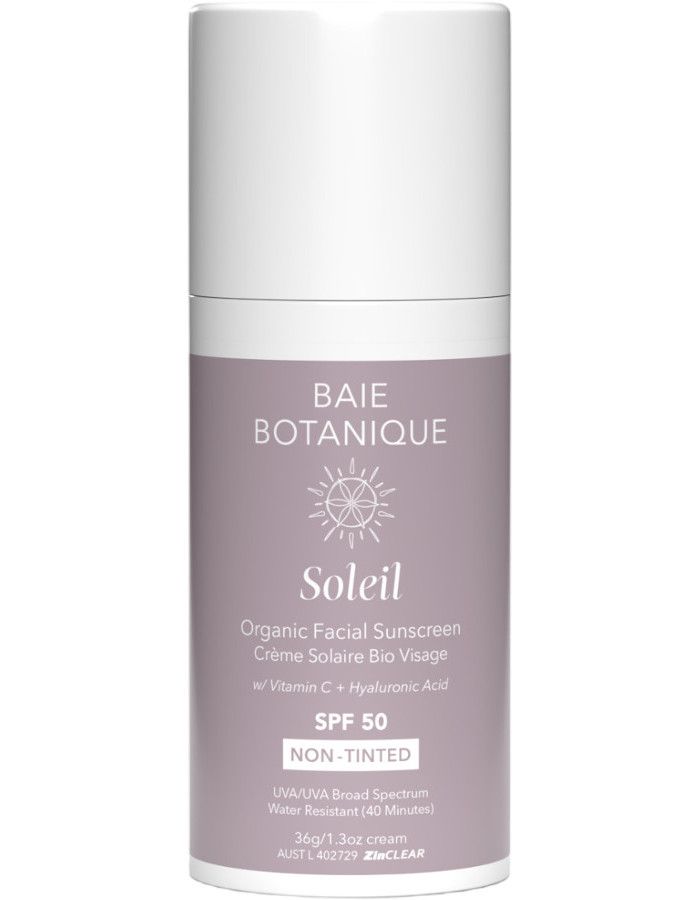 Baie Botanique Soleil Organic Facial Sunscreen Spf50 Non Tinted is ontwikkeld als de puurste en meest natuurlijke luxe biologische zonnebrandcrème die maximale bescherming biedt.