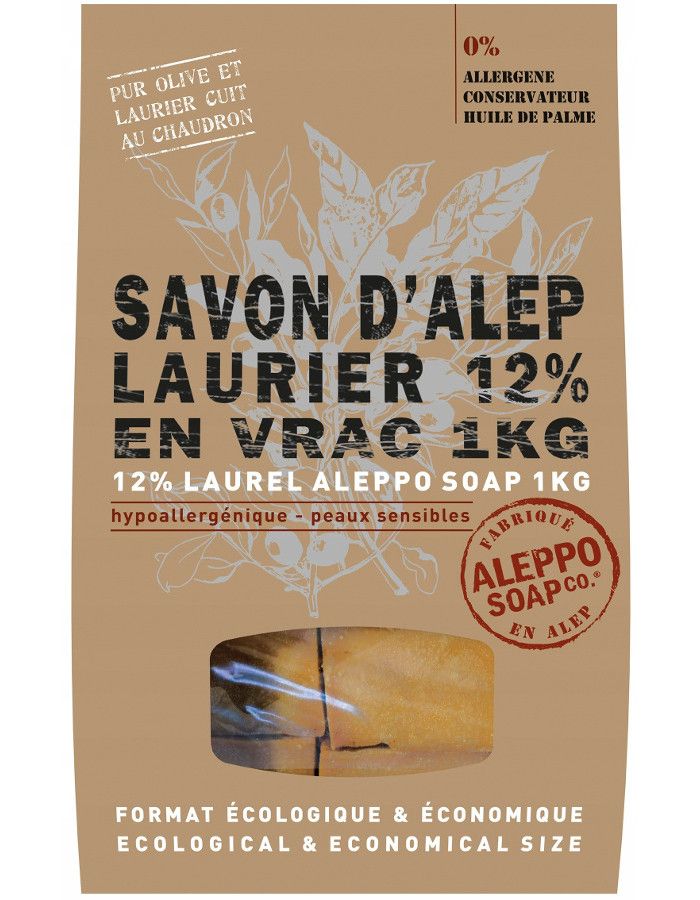Aleppo Soap Company Aleppo Zeep 12% Laurier Ruwe Plakken 1kg 3593290029389 snel, veilig en gemakkelijk online kopen bij Beauty4skin.nl