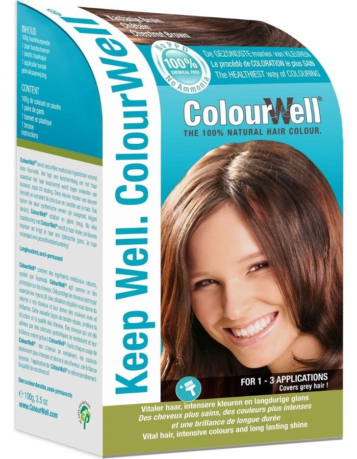 Colourwell 100% Natuurlijke Haarkleuring Kastanje Bruin 8906017055236 snel, veilig en gemakkelijk online kopen bij Beauty4skin.nl