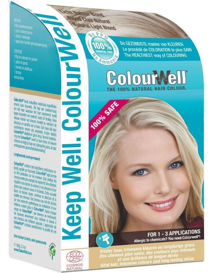 Colourwell 100% Natuurlijke Haarkleuring Licht Natuurlijk Blond