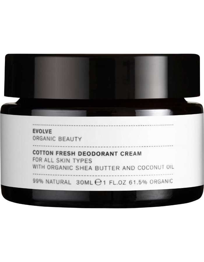 Evolve Organic Beauty Cotton Fresh Deodorant Cream 30ml 5060200047989 snel, veilig en gemakkelijk online kopen bij Beauty4skin.nl