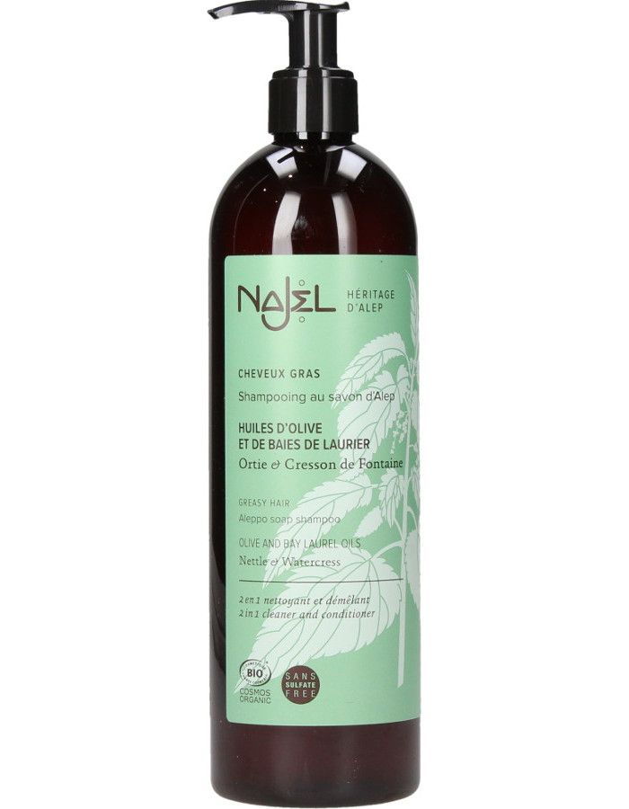 Najel Aleppo Soap 2in1 Shampoo & Conditioner Oily Hair 500ml 3760061221499 snel, veilig en gemakkelijk online kopen bij Beauty4skin.nl