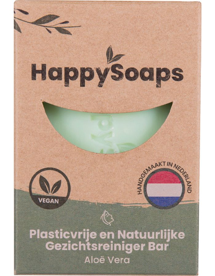 HappySoaps Gezichtsreiniger Bar Aloë Vera 70gr 8720256109525 snel, veilig en gemakkelijk online kopen bij Beauty4skin.nl