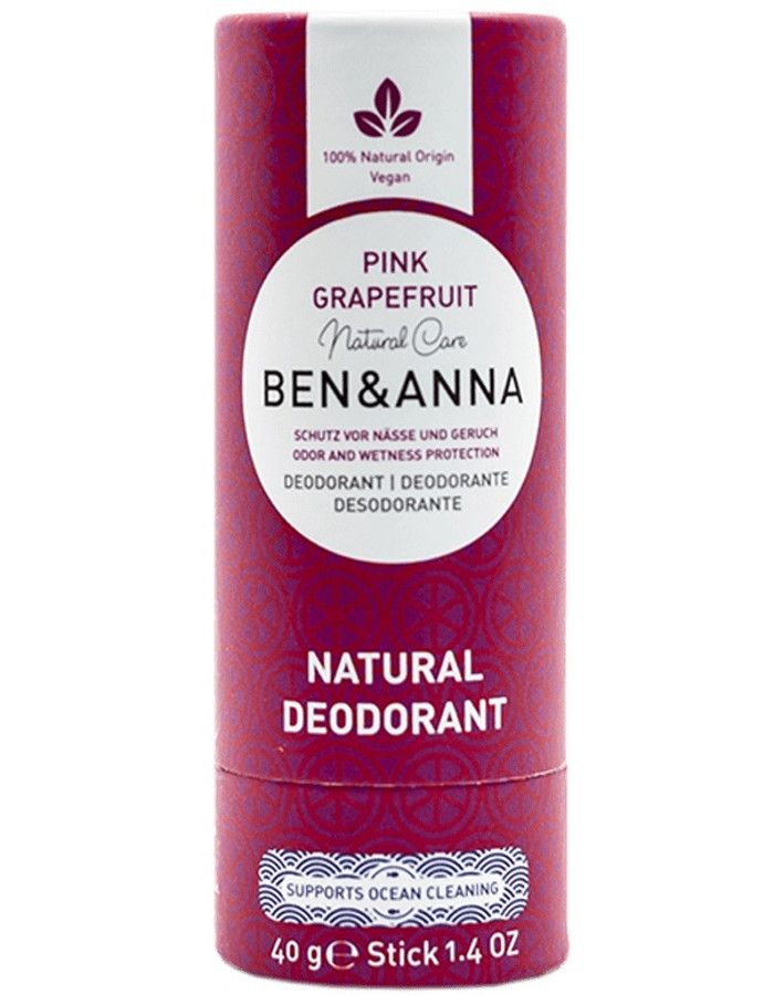 Ben & Anna Deodorant Pink Grapefruit Papertube 4260491222282 snel, veilig en gemakkelijk online kopen bij Beauty4skin.nl