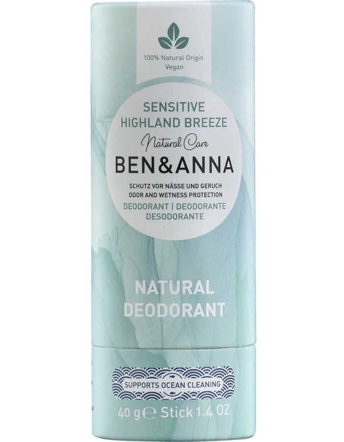 Ben & Anna Sensitive Deodorant Highland Breeze Papertube 4260491220493 snel, veilig en gemakkelijk online kopen bij Beauty4skin.nl