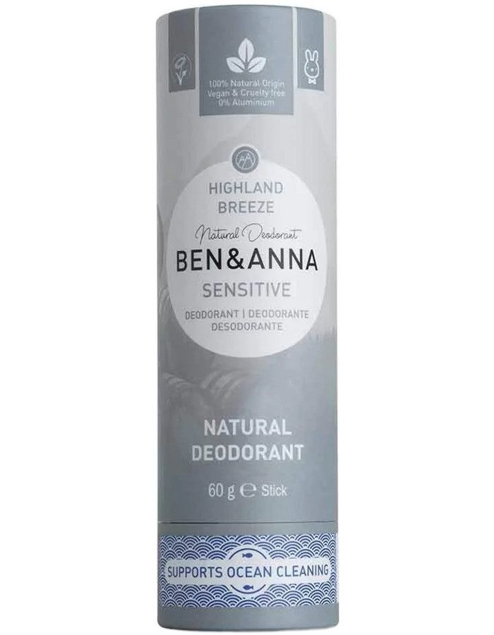 Ben & Anna Sensitive Deodorant Highland Breeze Papertube 4260491220493 snel, veilig en gemakkelijk online kopen bij Beauty4skin.nl