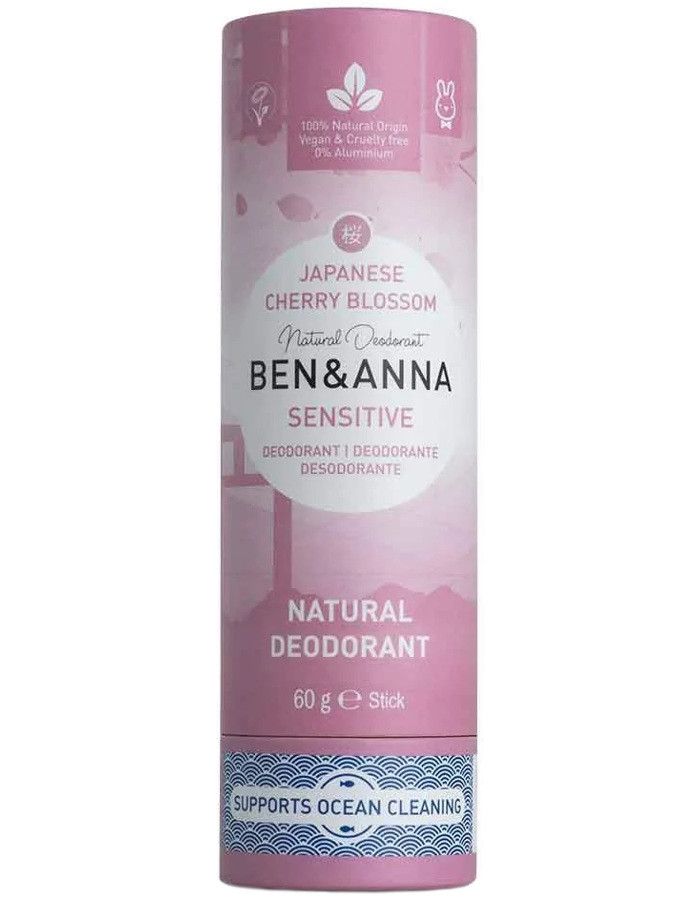 Ben & Anna Sensitive Deodorant Japanese Cherry Blossom Papertube 4260491220486 snel, veilig en gemakkelijk online kopen bij Beauty4skin.nl