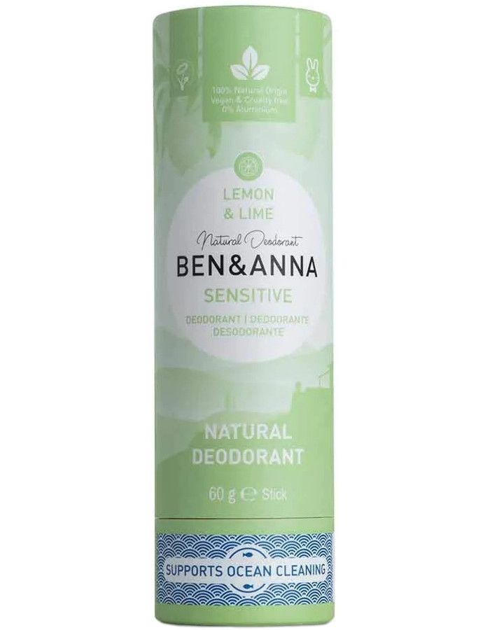 Ben & Anna Sensitive Deodorant Lemon Lime Papertube 4260491220585 snel, veilig en gemakkelijk online kopen bij Beauty4skin.nl