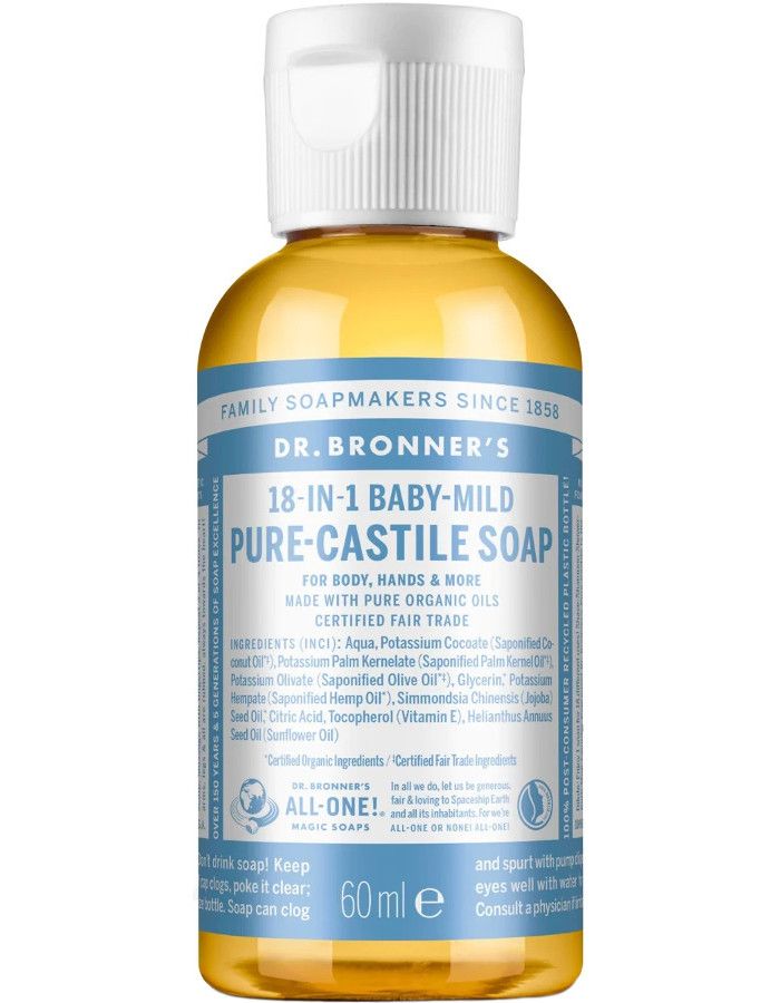 Dr Bronners All In One Liquid Soap Baby Mild 60ml 018787241356 snel, veilig en gemakkelijk online kopen bij Beauty4skin.nl