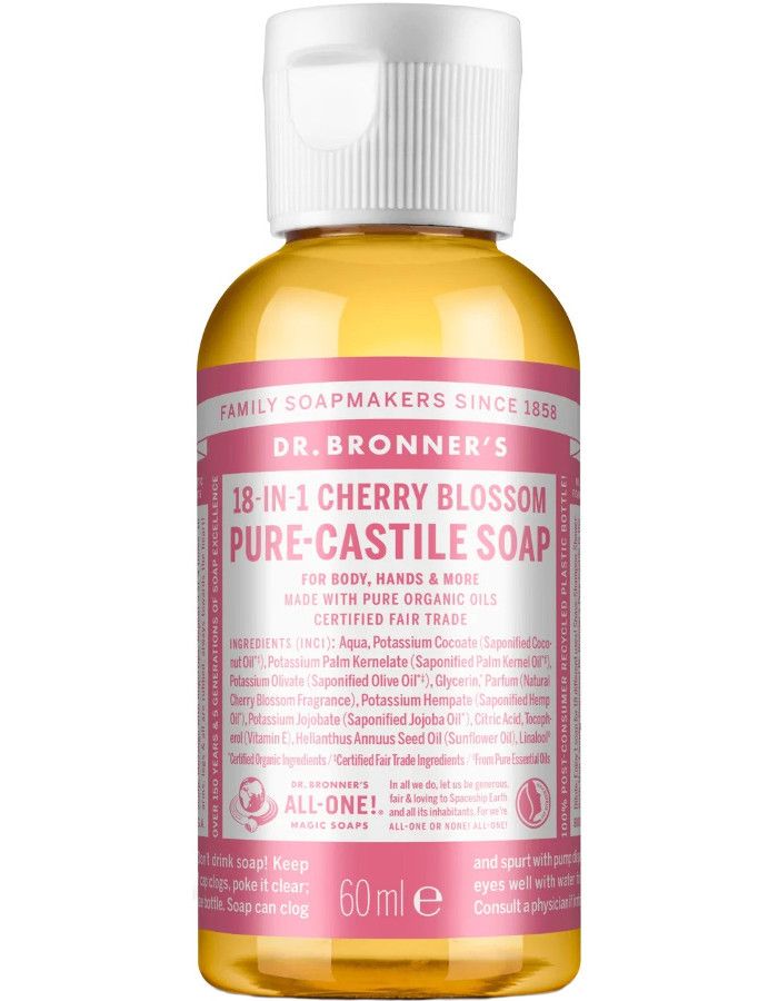 Dr Bronners All In One Liquid Soap Cherry Blossom 60ml 018787830727 snel, veilig en gemakkelijk online kopen bij Beauty4skin.nl