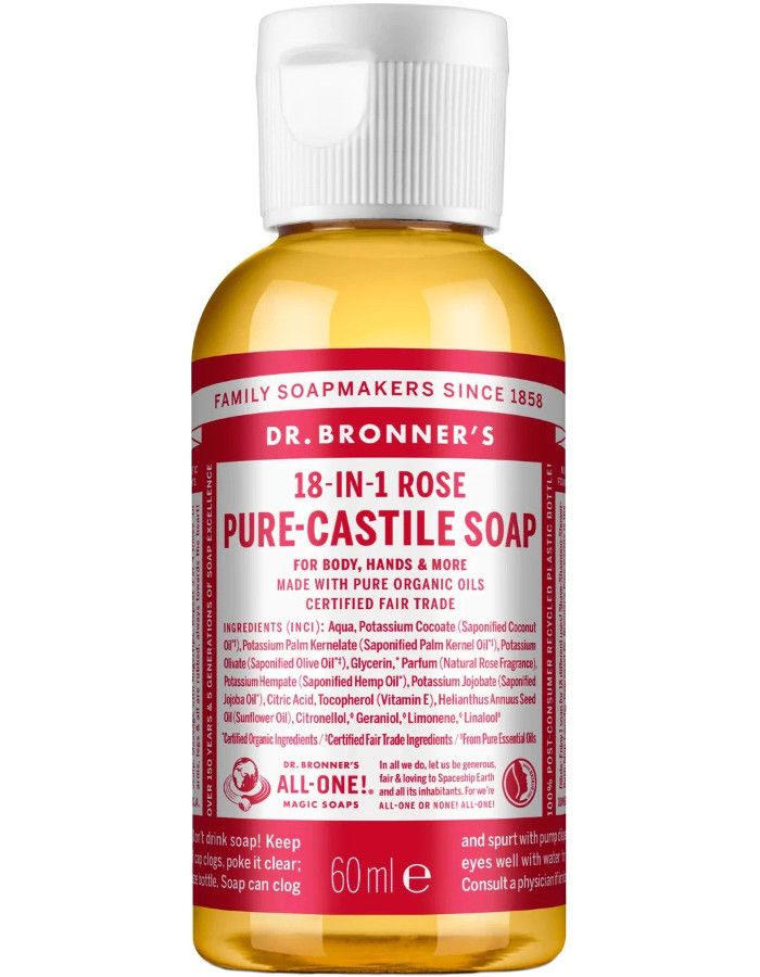 Dr Bronners All In One Liquid Soap Rose 60ml