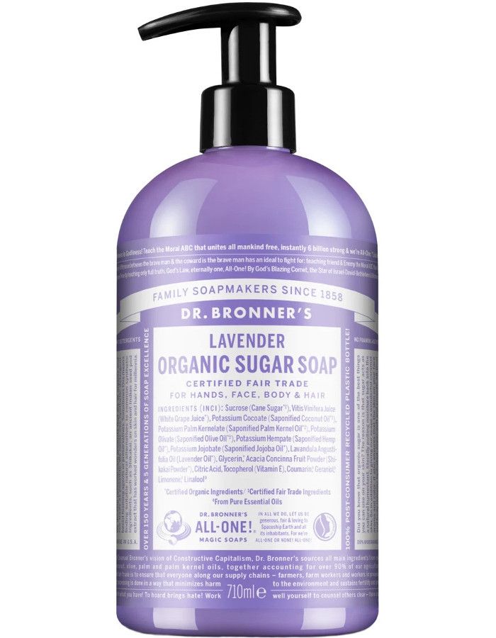 Dr Bronners Lavendel Organic Sugar Soap 710ml 018787830611 snel, veilig en gemakkelijk online kopen bij Beauty4skin.nl