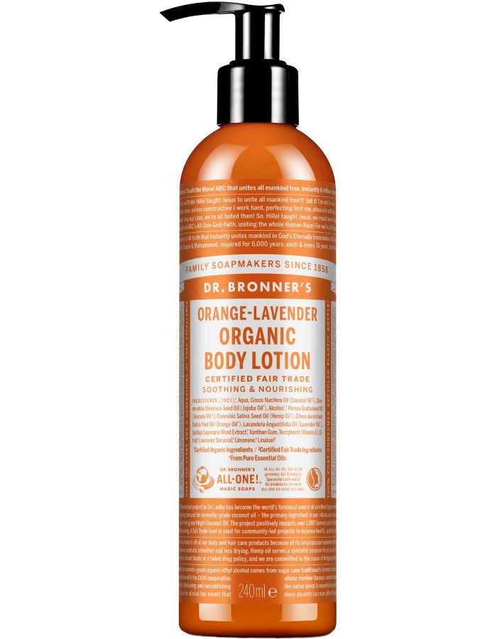 Dr Bronners Organic Hand & Bodylotion Orange Lavendel 237ml 018787261002 snel, veilig en goedkoop online kopen bij Beauty4skin.nl