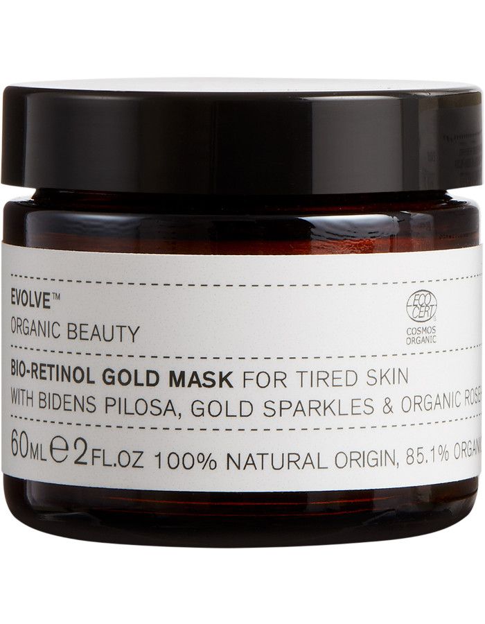 Evolve Organic Beauty Bio Retinol Gold Mask 60ml 5060200047859 snel, veilig en gemakkelijk online kopen bij Beauty4skin.nl