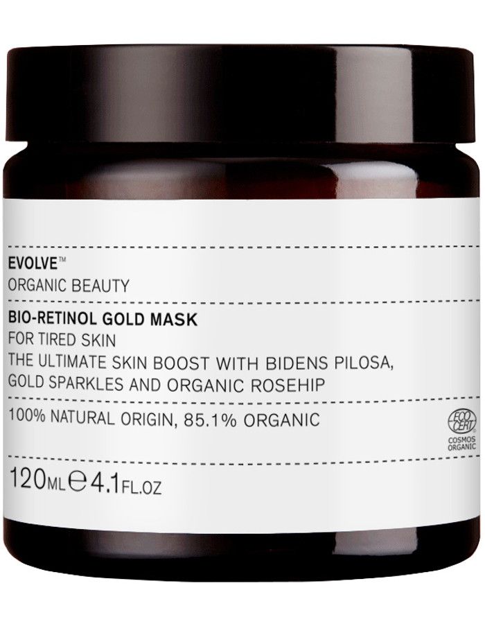 Evolve Organic Beauty Bio Retinol Gold Mask Big Size 120ml 5060200047767 snel, veilig en gemakkelijk online kopen bij Beauty4skin.nl