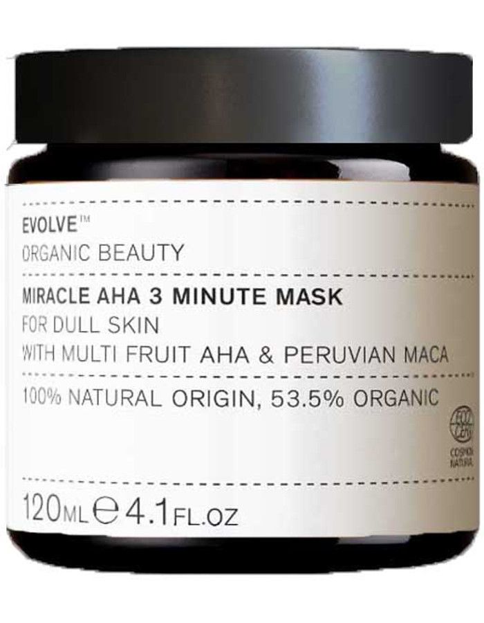 Evolve Organic Beauty Miracle AHA 3 Minute Mask Big Size 120ml 5060200047491 snel, veilig en gemakkelijk online kopen bij Beauty4skin.nl