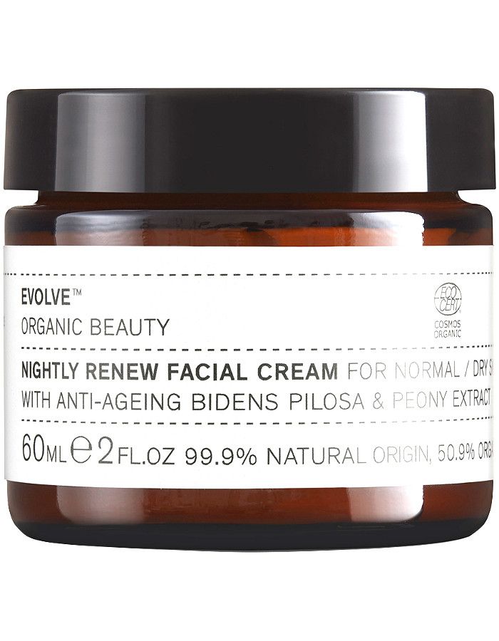 Evolve Organic Beauty Nightly Renew Facial Cream 60ml 5060200046302 snel, veilig en gemakkelijk online kopen bij Beauty4skin.nl