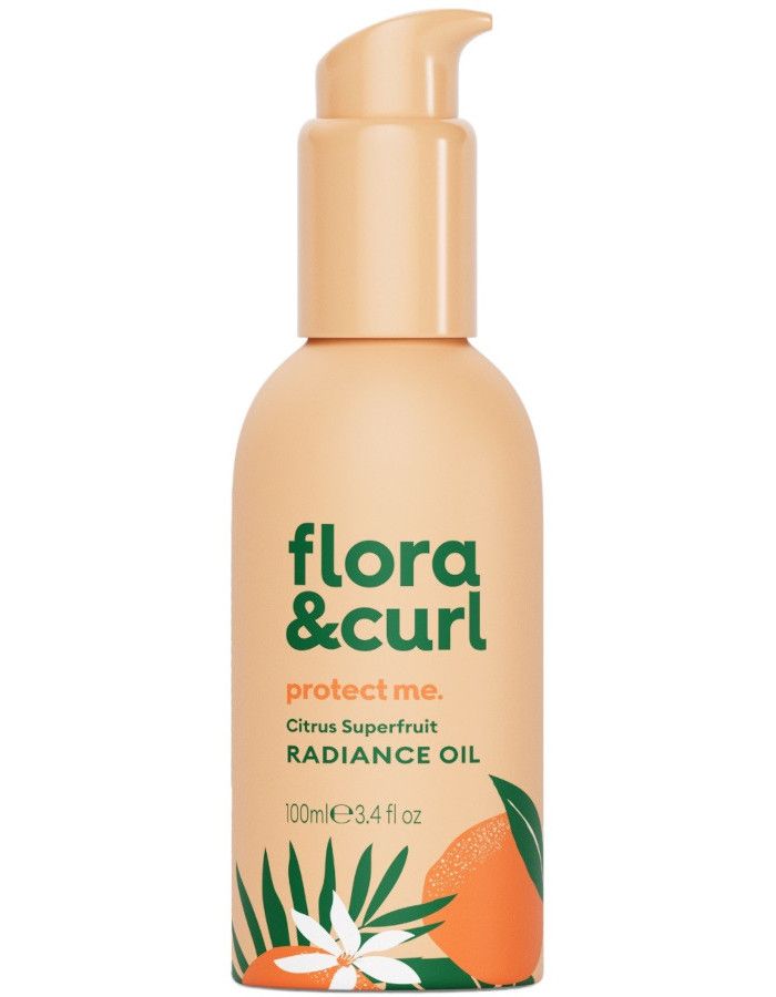 Flora & Curl Citrus Superfruit Radiance Hair Oil kan worden gebruikt als een hete oliebehandeling, een serum om kroezen te minimaliseren én als krachtige bescherming tegen schade door zon, zee en chloorwater.