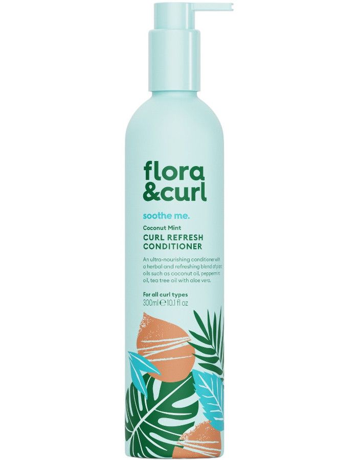 Flora & Curl Coconut Mint Curl Refresh Conditioner brengt je hoofdhuid in balans, herstelt het vochtgehalte van je haar en maakt het ontwarren van je krullen een fluitje van een cent!