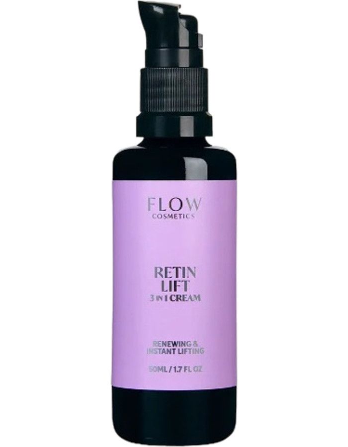 Flow Cosmetics Retin Lift 3in1 Cream is een multifunctioneel product dat fungeert als serum, dagcrème en gezichtsolie.
