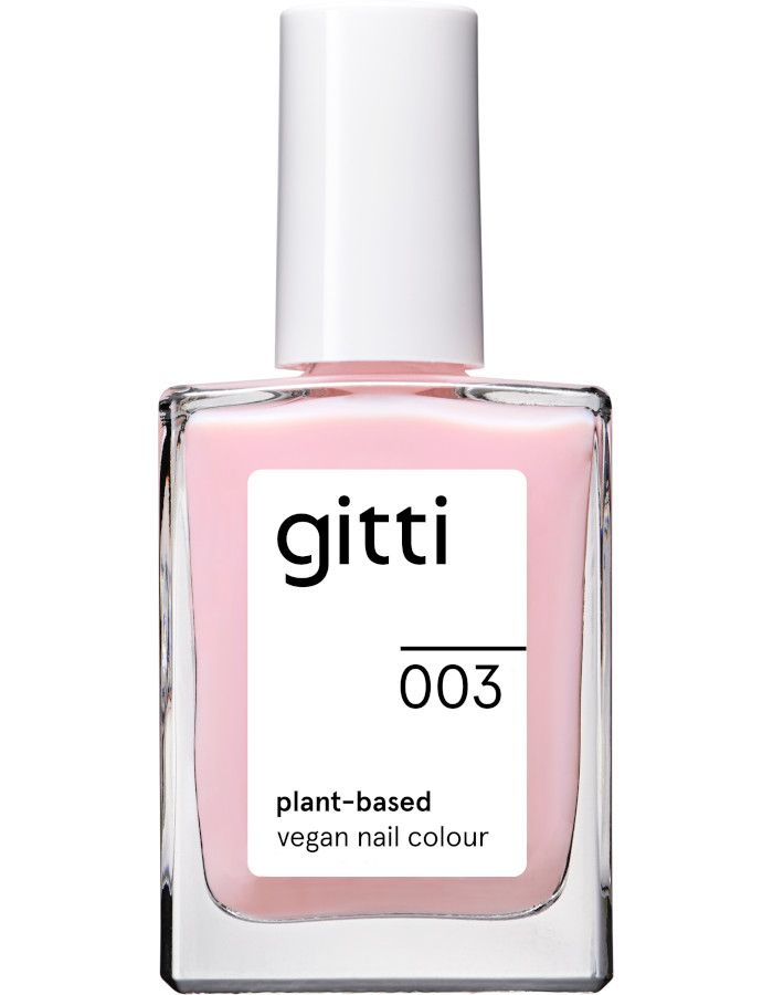 Gitti Plant Based Nail Color 003 Glassy Blush heeft een glanzende, transparante lichtroze tint