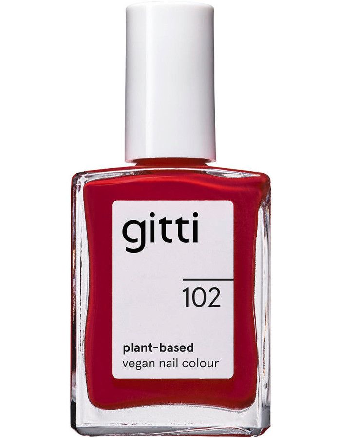 Gitti Plant Based Nail Color 102 Classic Red heeft een klassiek, rode tint