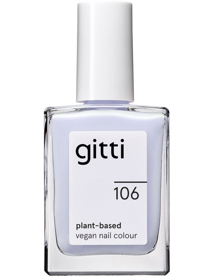 Gitti Plant Based Nail Color 106 Powder Blue heeft een pastel,poederblauwe tint