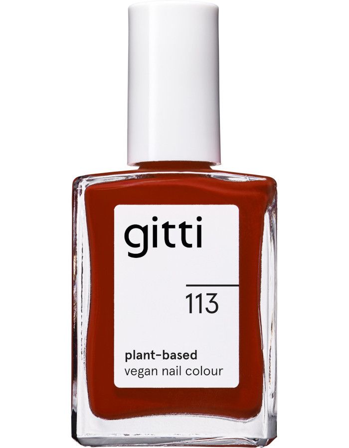 Gitti Plant Based Nail Color 113 Earth Red heeft een prachtige aardse roodtint