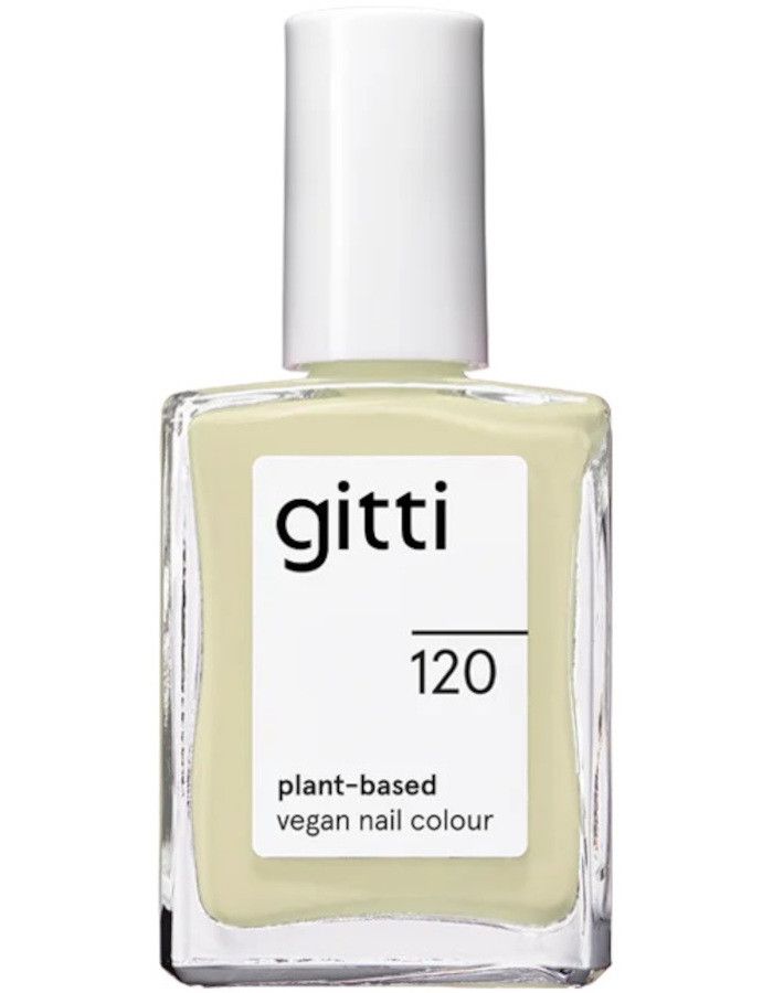 Gitti Plant Based Nail Color 120 Soft Lime heeft een heldere, pastelgele kleur met een vleugje groen