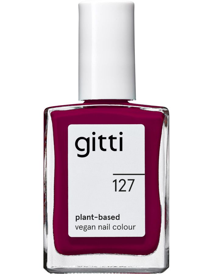 Gitti Plant Based Nail Color 127 Red Plum heeft een diepe bessenkleur