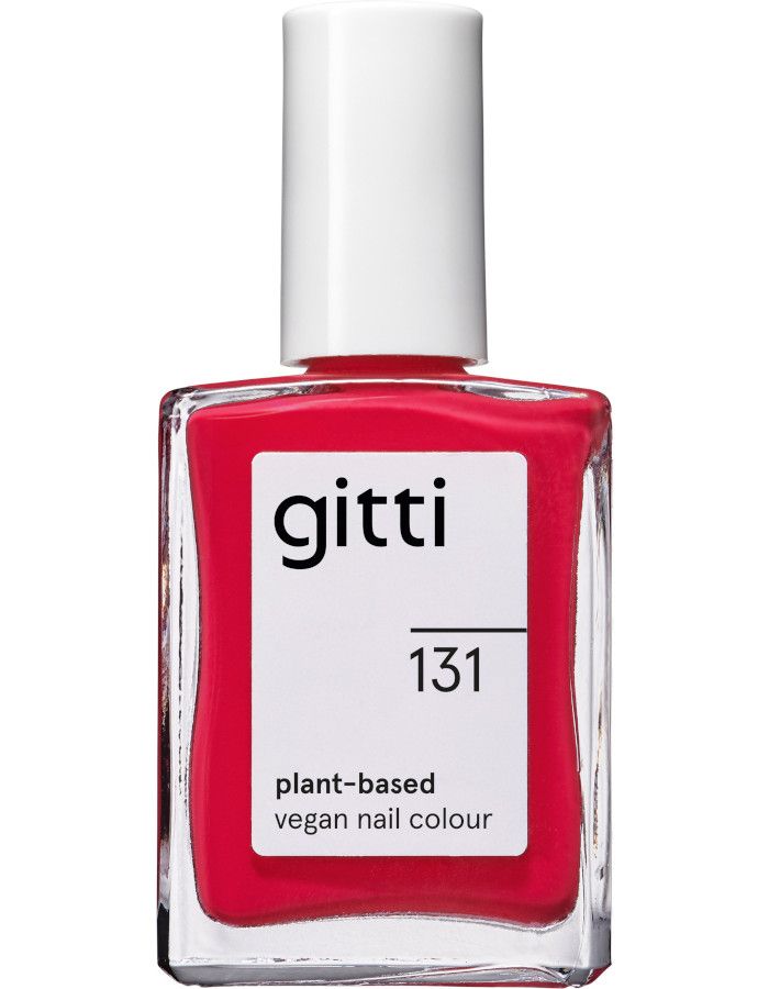 Gitti Plant Based Nail Color 131 Bright Red heeft een heldere, rode tint