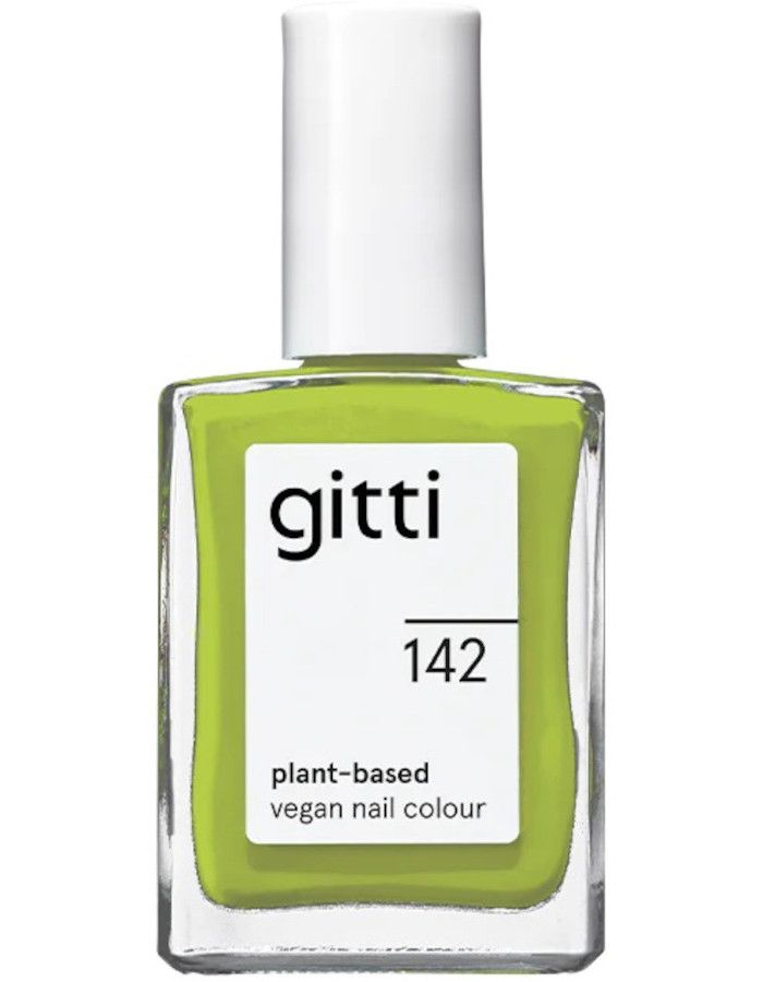 Gitti Plant Based Nail Color 142 Afterglow kleurt stralende groen met een gele ondertoon