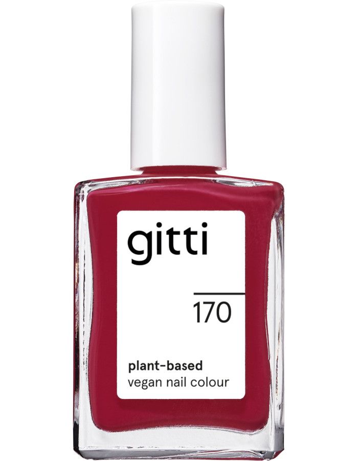 Gitti Plant Based Nail Color 170 Viva Magenta is een gedempt magenta rode kleur