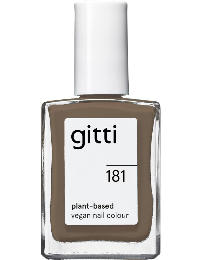 Gitti Plant Based Nail Color 181 Dark Taupe is een neutrale grijs, bruine tint