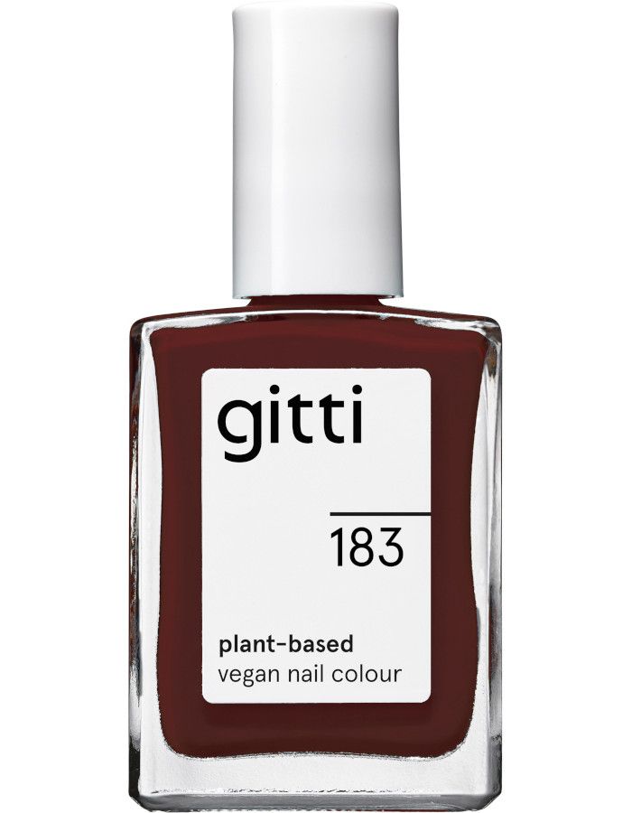 Gitti Plant Based Nail Color 183 Precious Plum is warme, roodbruine nagellak