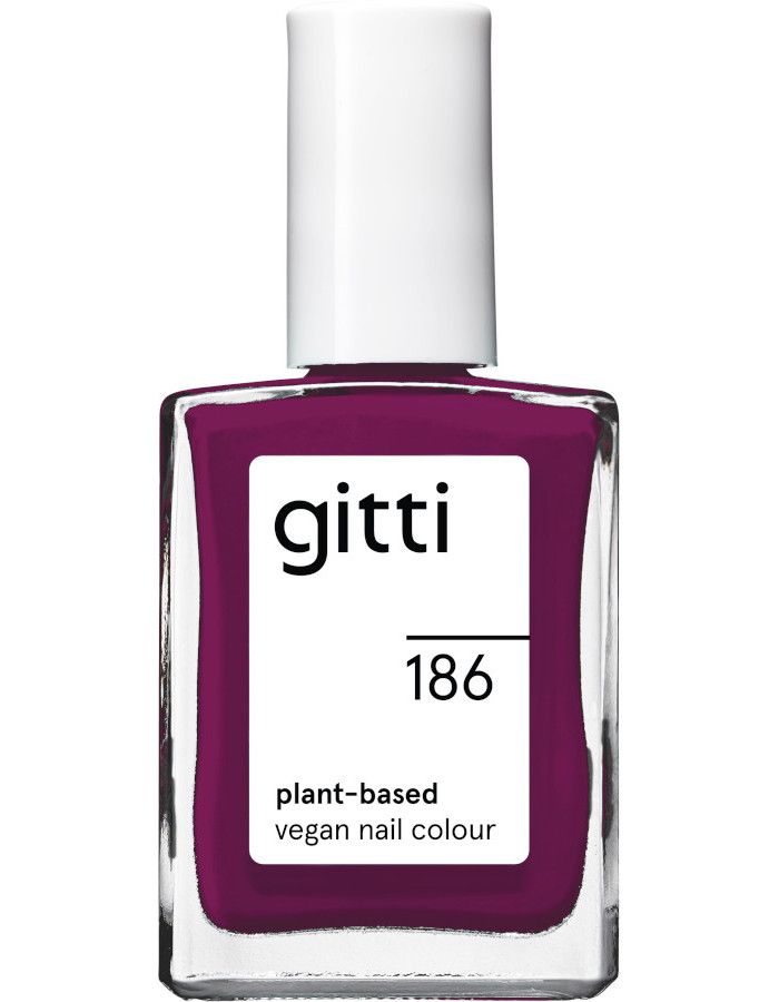 Gitti Plant Based Nail Color 186 Plum Party heeft een diepe aubergine kleur