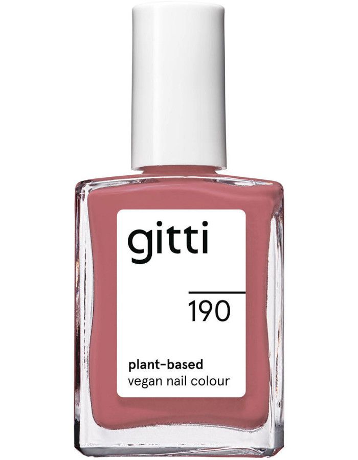 Gitti Plant Based Nail Color 190 Dusty Rose heeft een poederachtige roze tint