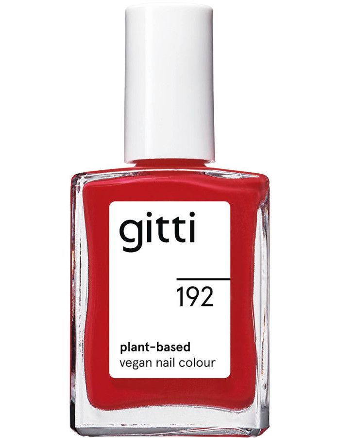 Gitti Plant Based Nail Color 192 Hibiscus Red heeft een warme rode kleur