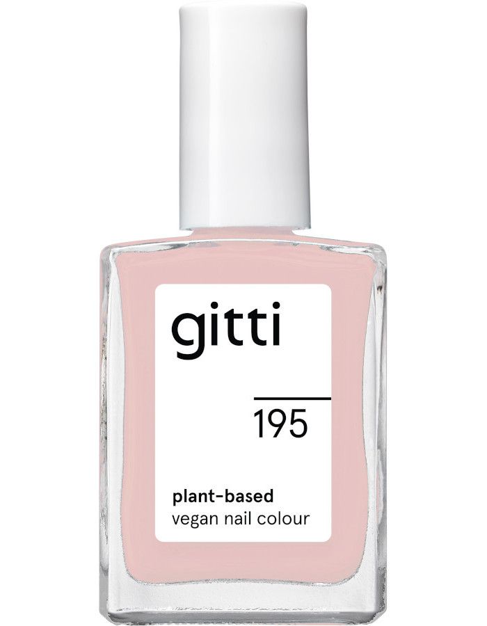 Gitti Plant Based Nail Color 195 Tender Rose heeft een poederachtig lichtroze kleur