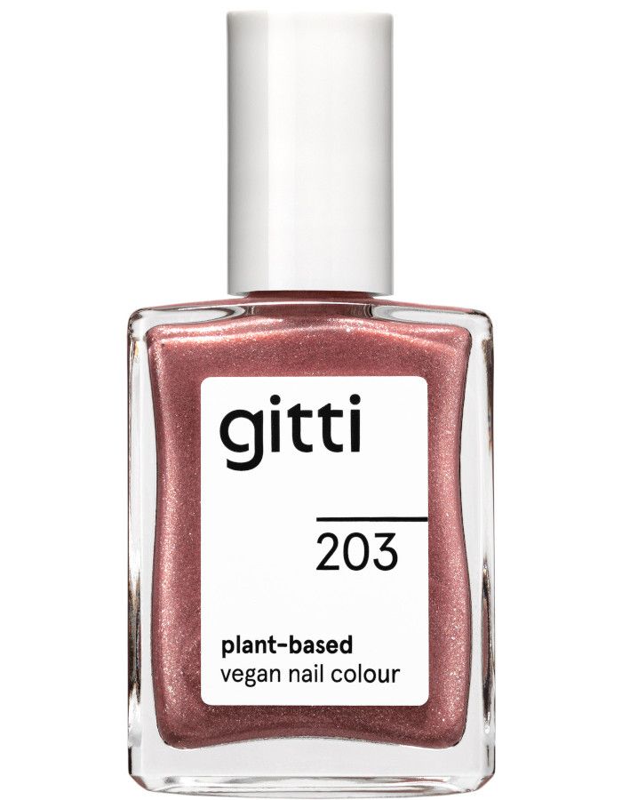 Gitti Plant Based Nail 203 Copper heeft een roze kopertint met glitters