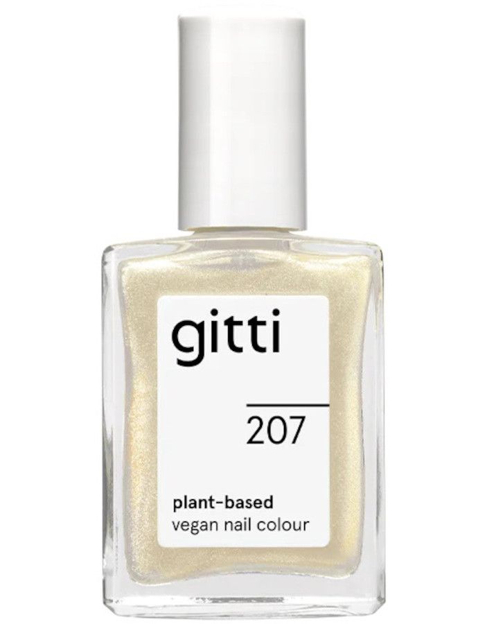 Gitti Plant Based Nail Color 207 Pearl Shell heeft een prachtige, parelmoertint met gouden glitters