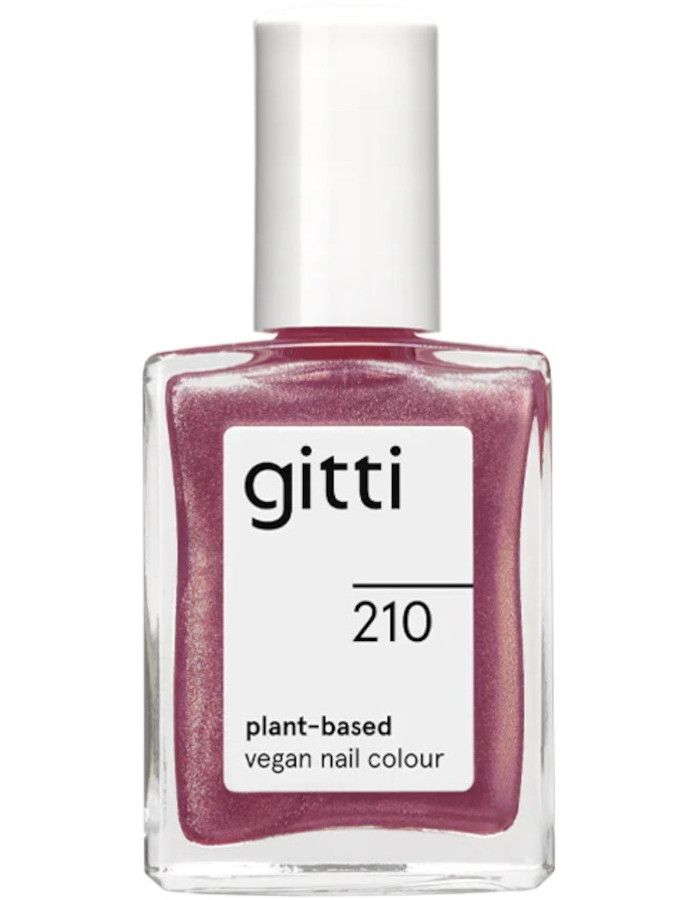 Gitti Plant Based Nail Color 210 Mallow Sky is een oud roze tint met glitters