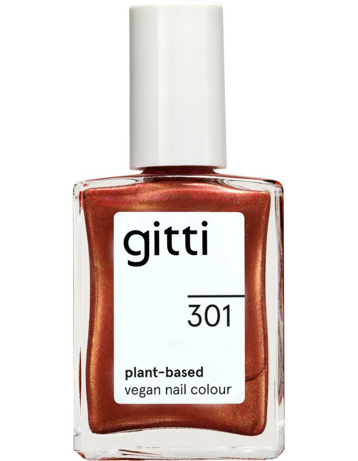 Gitti Plant Based Nail Color 301 Rise Above Red heeft een heldere, matallic rode kleur