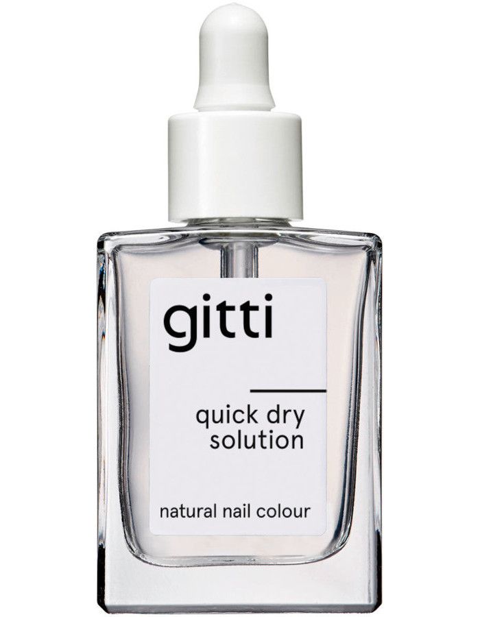 Gitti Plant Based Quick Dry Solution is speciaal ontworpen om je manicure sneller te laten drogen, terwijl het tegelijkertijd je nagels en nagelriemen verzorgt.