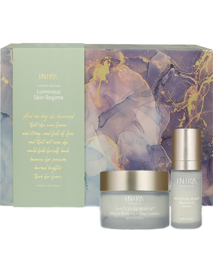Inika Organic Luminous Skin Regime Gift Set 2-delig 9553527049164 snel, veilig en gemakkelijk online kopen bij Beauty4skin.nl