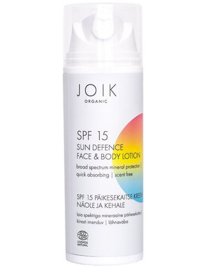 Joik Organic Spf15 Sun Defence Face & Body Lotion 150ml 4742578004955 snel, veilig en gemakkelijk online kopen bij Beauty4skin.nl