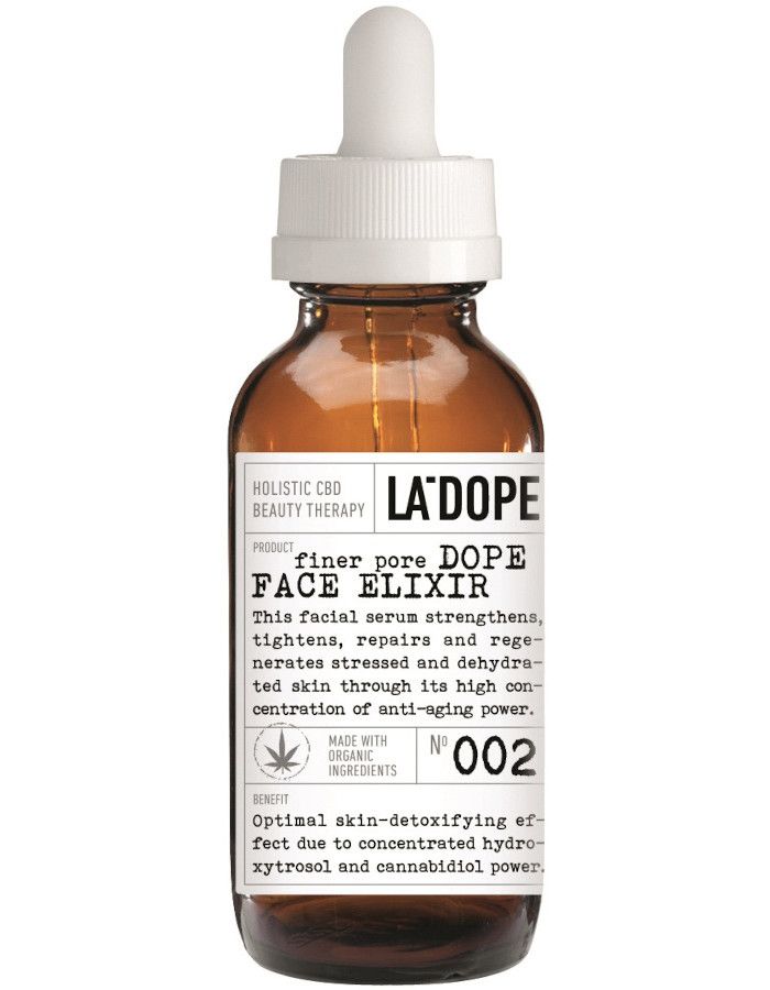 La Dope 002 Finer Pore Dope Face Elixir is een krachtig elixer ontwikkeld om de huid te verstevigen, regenereren en herstellen, ideaal voor een gestreste en gedehydrateerde huid.