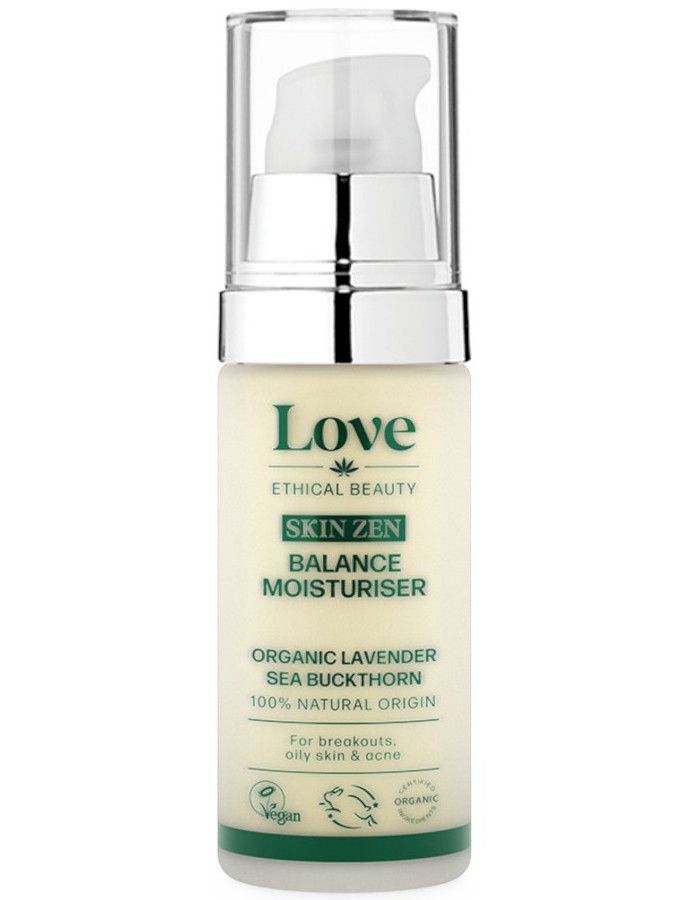 Love Ethical Beauty Skin Zen Balance Moisturiser is speciaal ontworpen voor de vette huid, vlekjes en acne.